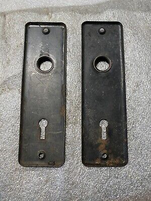 Antique Pair Of Art Deco Stamped Steel backplates 3