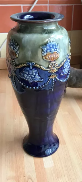 Royal Doulton art nouveau Burslem Blue Stoneware vase