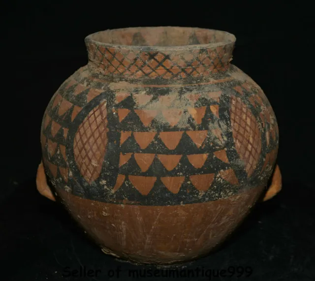 9.2" Old china painting pottery dynasty palace bird pattern design pot jar