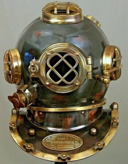 18" Antique Diving Helmet vintage Mark V US Navy Deep Sea Divers Helmet Scuba