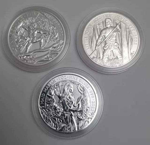 The Myths and Legends Collection 1oz Silver Bullion Coins  in capsules x3 3