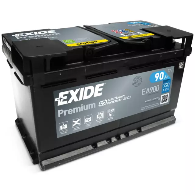 Exide EA900 Premium Carbon Boost 90Ah Autobatterie 12V Starterbatterie Batterie