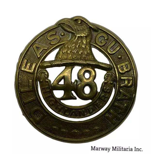 WW2 48th Highlanders of Canada Cap Badge (In Brass)