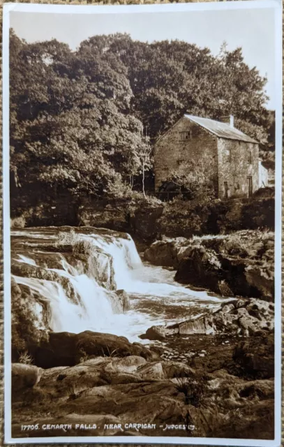 RPPC Cenarth Falls, Waterfall, Cascade, Ceredigion, Judges Real Photo Postcard