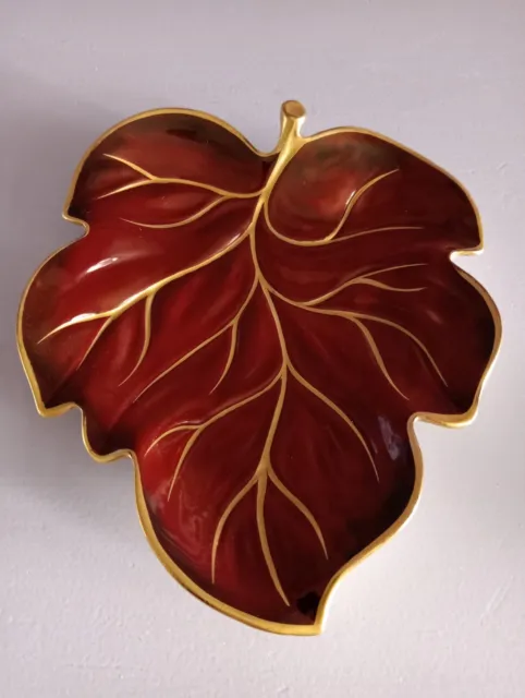 Carltonware Rouge Royale Red and Gold Leaf Dish