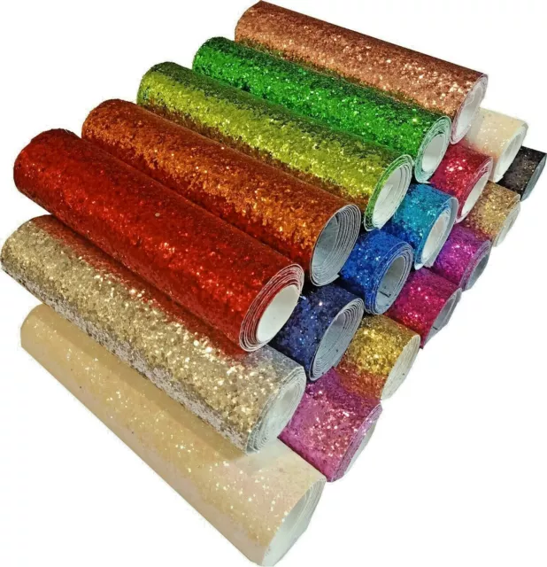 130 cm mini roll Chunky Glitter Fabric craft bows sparkling wallpaper die cut