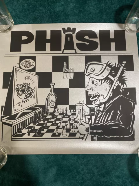 JIM POLLOCK Phish Dinner & A REMATCH Silver Edition poster 2021. #88/250 Signed