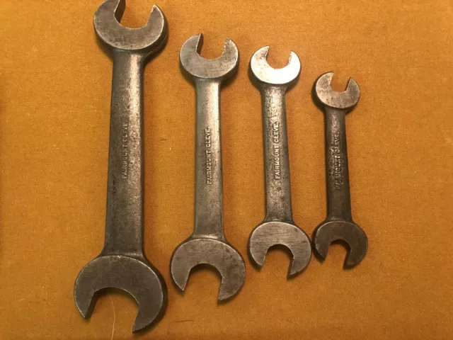 Antique Open End Ended Wrenches Fairmount Cleve. Lot Of 4 Vintage
