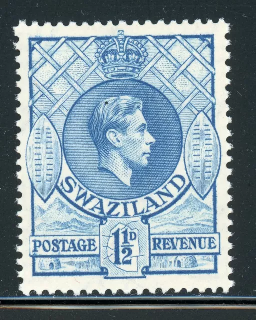 SWAZILAND MNH: Scott #29b 1½p Blue KGVI PERF 13¼ $$