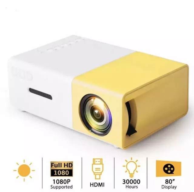 Video Projecteur Portable Full HD Mini Poche Home Cinema 1080p Télécommande Neuf