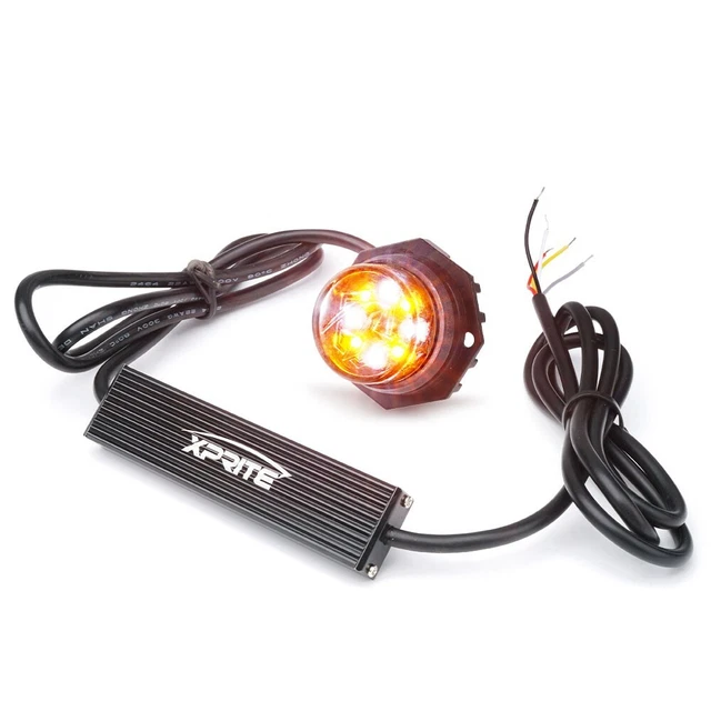 Xprite Hideaway Strobe Lights Emergency Hazard Light Head Mounting Amber white