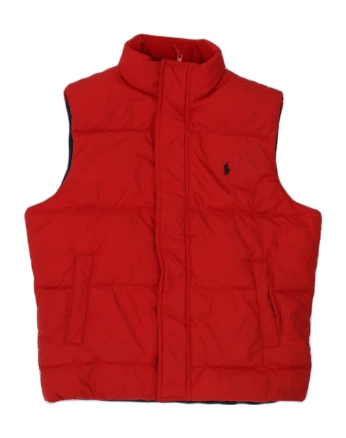 POLO RALPH LAUREN Boys Reversible Padded Gilet 2 3 Years Red