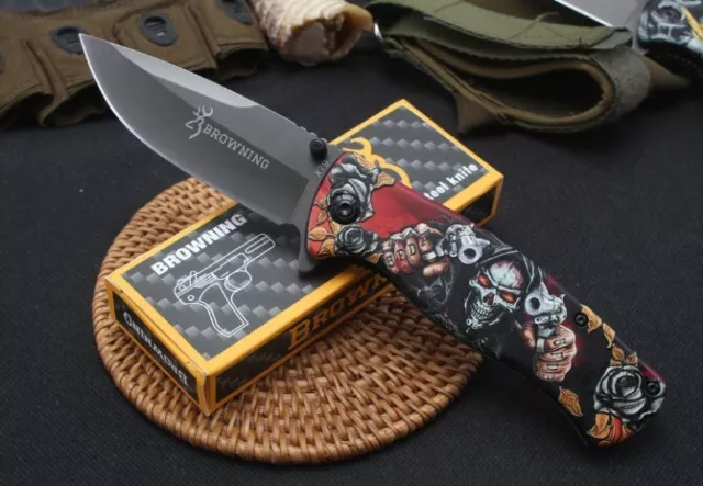 Browning Pocket Knife Folding Knives Camping Hunting Fishing Survival Tactical