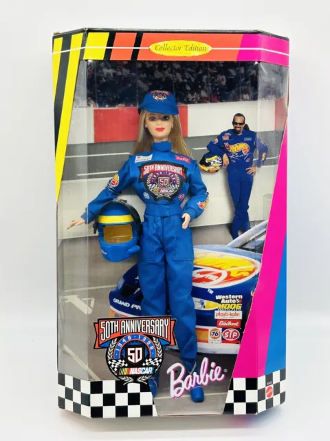 Nascar Barbie Doll 50th Anniversary Blonde Sports Collector Edition Mattel 20442