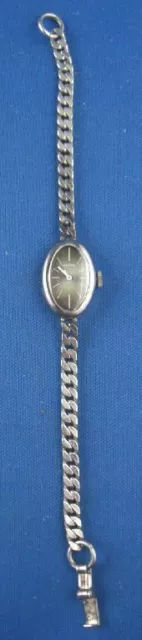 Damen Armbanduhr Bergana Panzerkette 925er Sterling  Silber