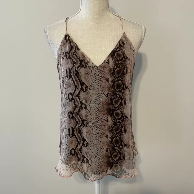 Lavender Brown Top Womens Extra Small Blush Python Tank Racerback Sleeveless