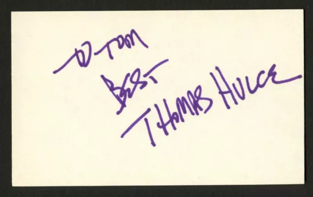 Thomas Hulce signed autograph 3x5 card Larry Pinto Kroger in Animal House C255