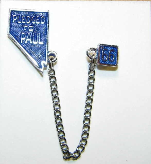 Vintage 1966 Nevada Govenor Election Campaign Lapel Pin "Pledged to Paul" Laxalt