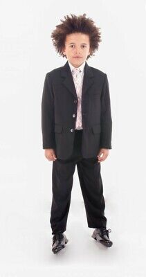 New Baby Boys 5 Piece Suit Vivaki Pink Black Trousers Jacket Waistcoat Tie Shirt