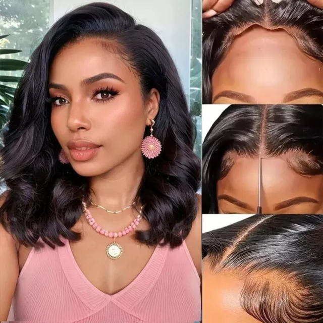 💗Bob Wear and Go Glueless Wigs Human Hair 13×4 Pre Cut Body Wave Lace Front Wig