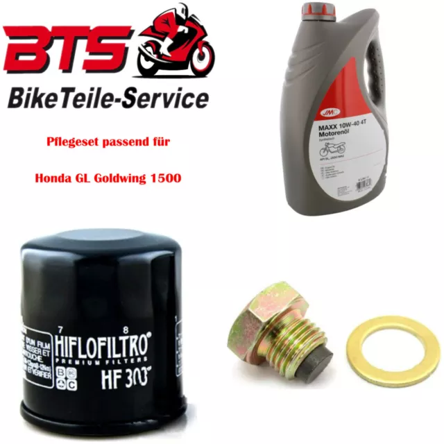 Sparset 4L Öl, Filter, Ablassschraube passend für Honda GL Goldwing 1500 ccm 69