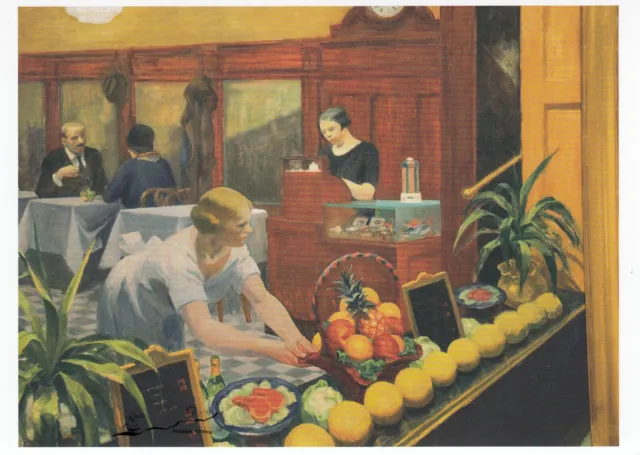 Postkarte: Hopper - Tische für Damen