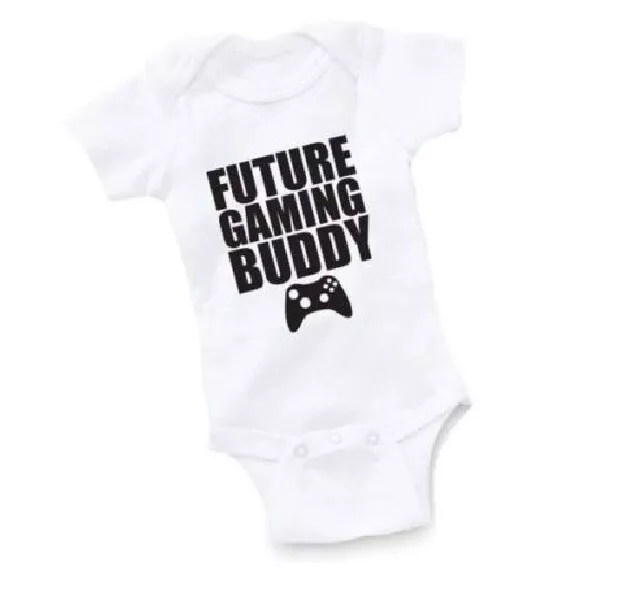 Gaming Buddy PS5 XBOX Funny Bodysuit Baby Announcement Dad Uncle Aunty Romper