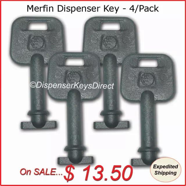 Merfin Dispenser Key for Paper Towel & Toilet Tissue Dispensers - (4/pk.)