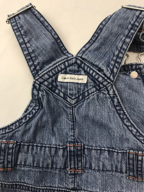 Vintage Calvin Kline Jeans Denim 9 Mos Shortalls Overalls Blue