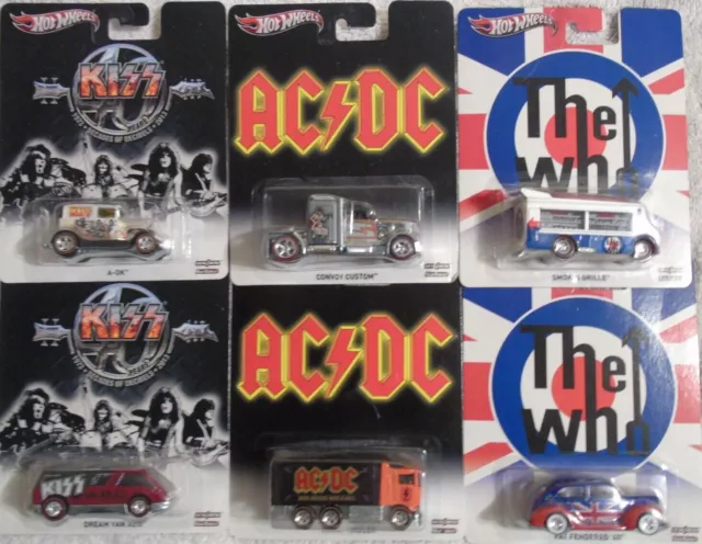 Hot Wheels 2013 Pop Culture Rock Live Nation Complete Set of 6 FREE SHIPPING