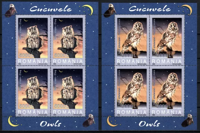 Rumänien - Eulen Kleinbogensatz 6X KLB postfrisch 2003 Mi. 5729-5734
