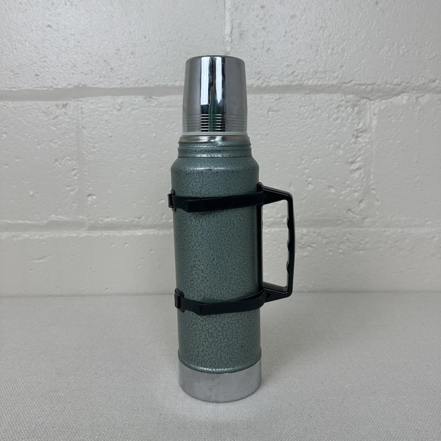 VINTAGE GREEN ALADDIN Stanley Metal Thermos Cup Stopper Quart USA A