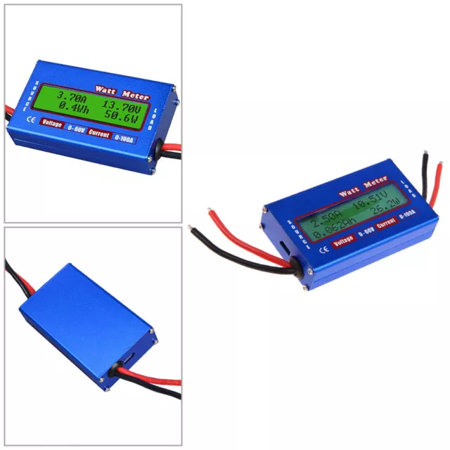 Simple Dc Power Analyser Watt Volt Amp Meter 12V 24V Solar Wind Ammeter 100A UK