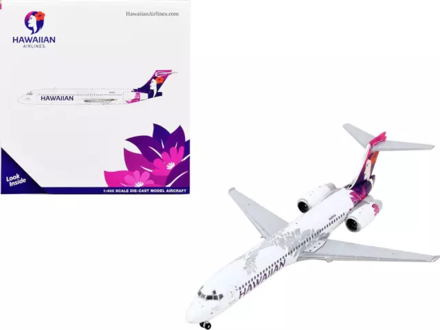 Boeing 717 Commercial Aircraft Hawaiian Airlines White with Pink and Purple Tail