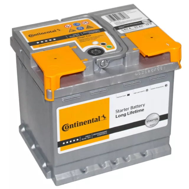 Autobatterie Continental 12V 55Ah 540A Starterbatterie 56Ah 60Ah 63Ah + rechts