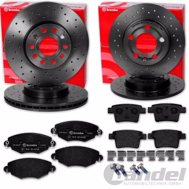 brembo SPORT BREMSSCHEIBEN + BELÄGE VORNE + HINTEN passend für FORD MONDEO MK3