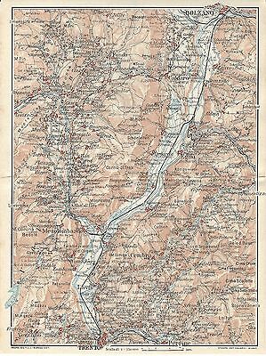 Carta geografica antica ALTA VAL VENOSTA ALTO ADIGE 1920 Old antique map 