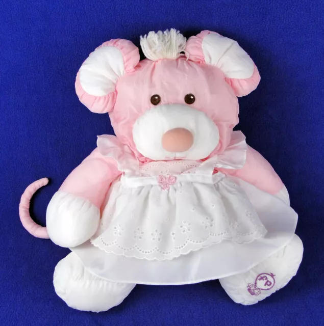 Fisher Price Puffalump Pink Mouse White Dress Plush Stuffed Vintage 1987 #8013