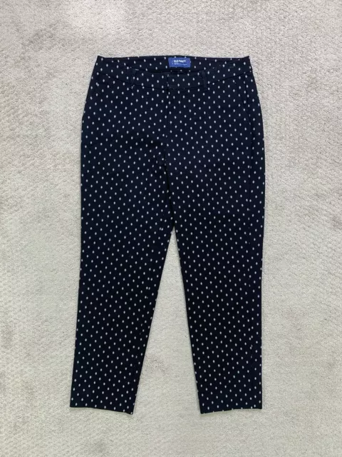 Old Navy Pants Womens 2 Black White Polka Dot Harper Mid Rise Flat Front Stretch