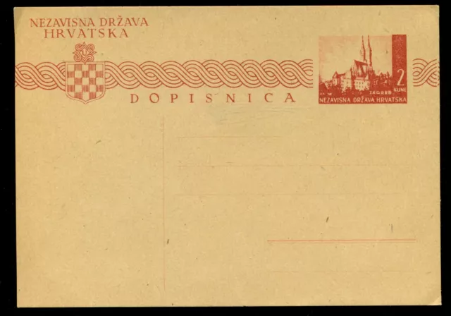 Croatia, Zagreb, NDH, Ustasha, Stationery postcard, NDH - Independent State
