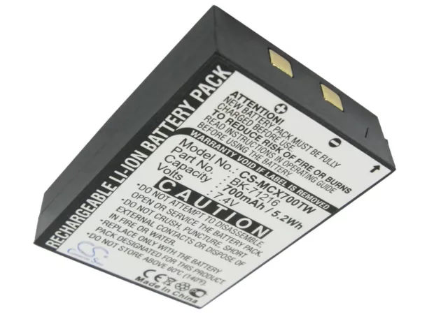 Batterie 700mAh type BK-71216 MN-0160001 Pour Cobra LI 6000 LI6500