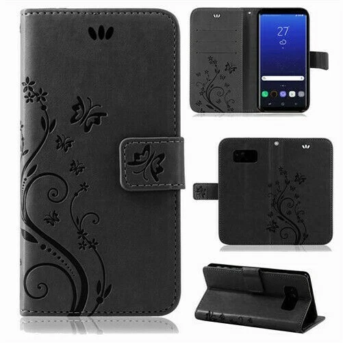 Étui Portable pour Samsung Coque Téléphone Fleurs Rabattable Portefeuille Housse 2