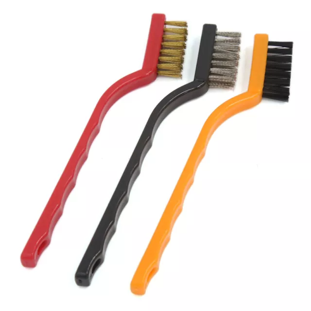 3Pcs Práctico Cepillo nylon alambre de latón óxido Kit de limpieza establecido