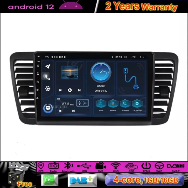 9"Android 12 Autoradio DAB GPS Navigation WIFI for Subaru Legacy Outback 04-09