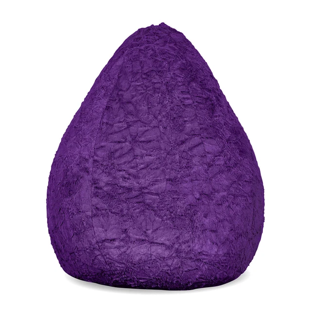 Pouf Géant Velours Côtelé 370L - Remplissage Perles EPS - Housse Lavable - 180x140cm - Multiplaces