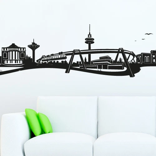Skyline De Duisburg – Autocollant Mural (Wandtattoo) Par Wandkings – Couleur Au Choix