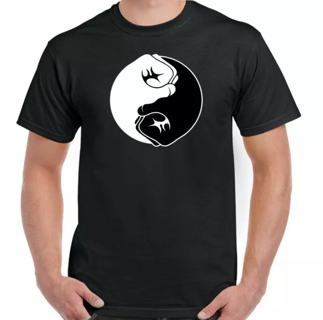 Yin Yang Fists Mens Martial Arts T-Shirt MMA Top UFC Kick Boxing Muay Thai Gym