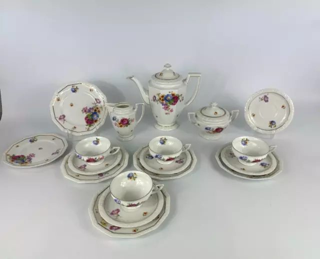 Vintage Rosenthal Porzellan Service Maria 18-tlg. 4 Personen Blumen Bouquet