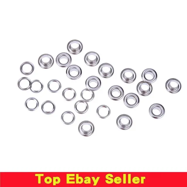 5x100sets Eyelet with Washer Leather Craft Repair Grommet(Silver)(4mm)