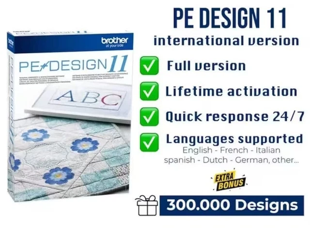 ✅️Brother PE Design 11 3 LLAVES + 220 000 Diseño gratis + ⭐ VERSIÓN COMPLETA✅️